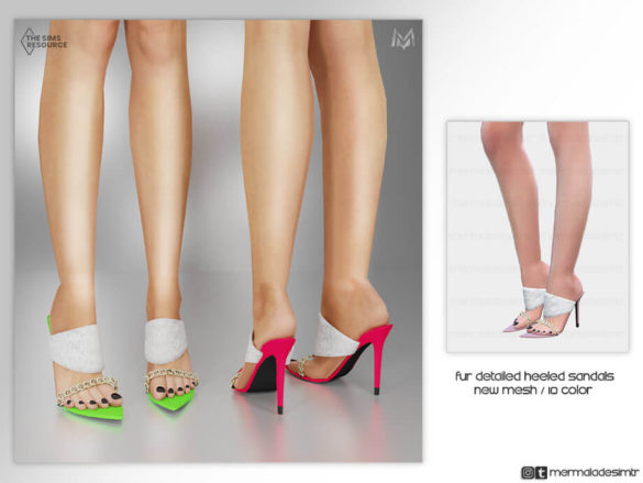 Fur Detailed Heel Sandals S01 by mermaladesimtr