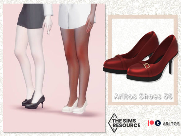 The Sims 4 Leather high heels 56 by Arltosc at TSR