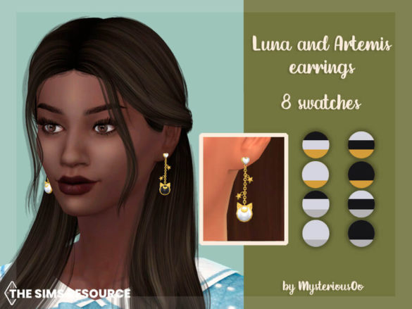 Luna and Artemis earrings by MysteriousOo