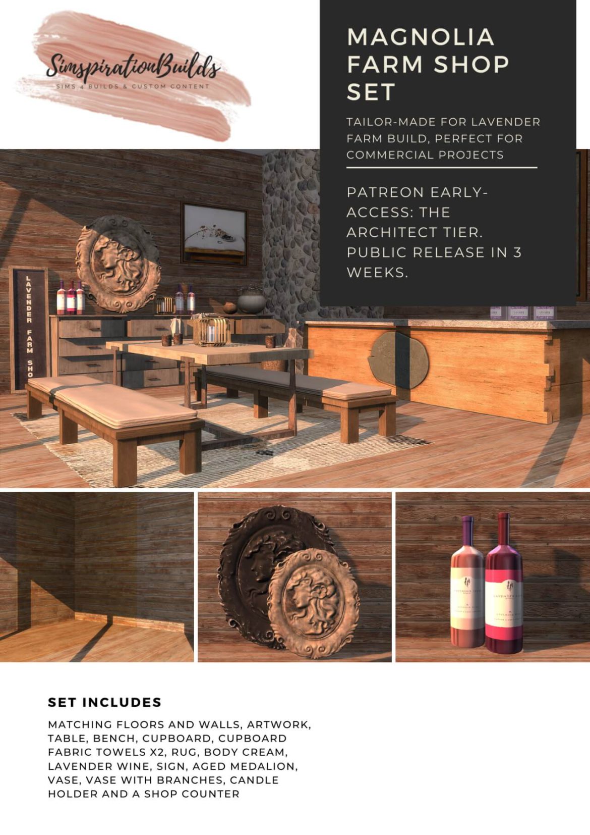 The Sims 4 Magnolia Farm Shop Set at Simspiration Builds