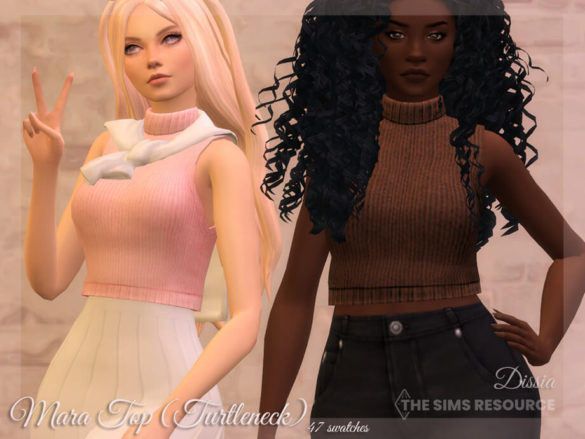 The Sims 4 Mara Top (Turtleneck) by Dissia at TSR