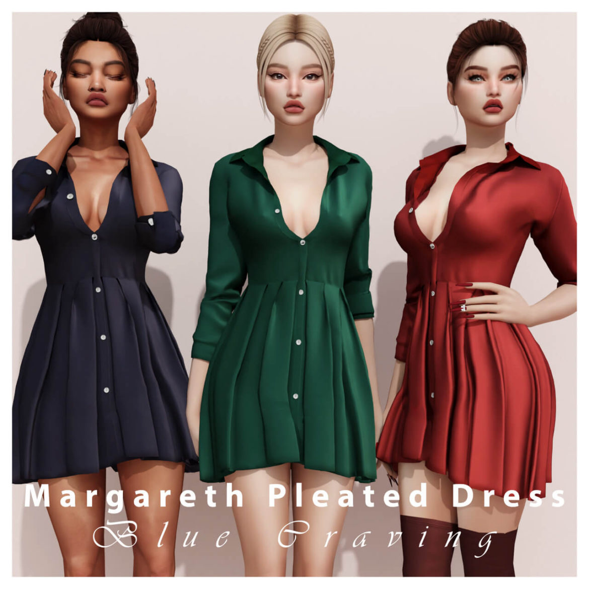 The Sims 4 MARGARETH PLEATED DRESS at Blue Craving - MiCat Game