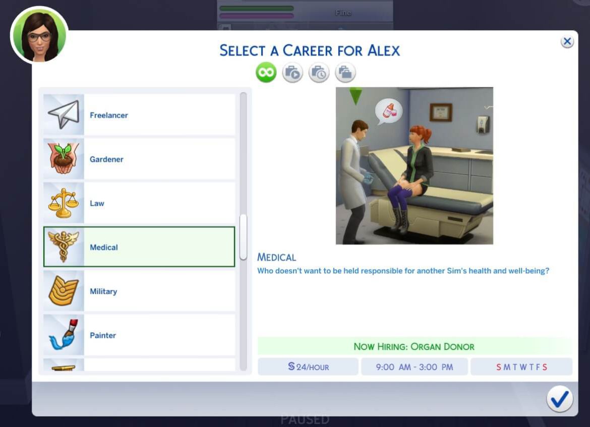 The Sims 4 Medical Career