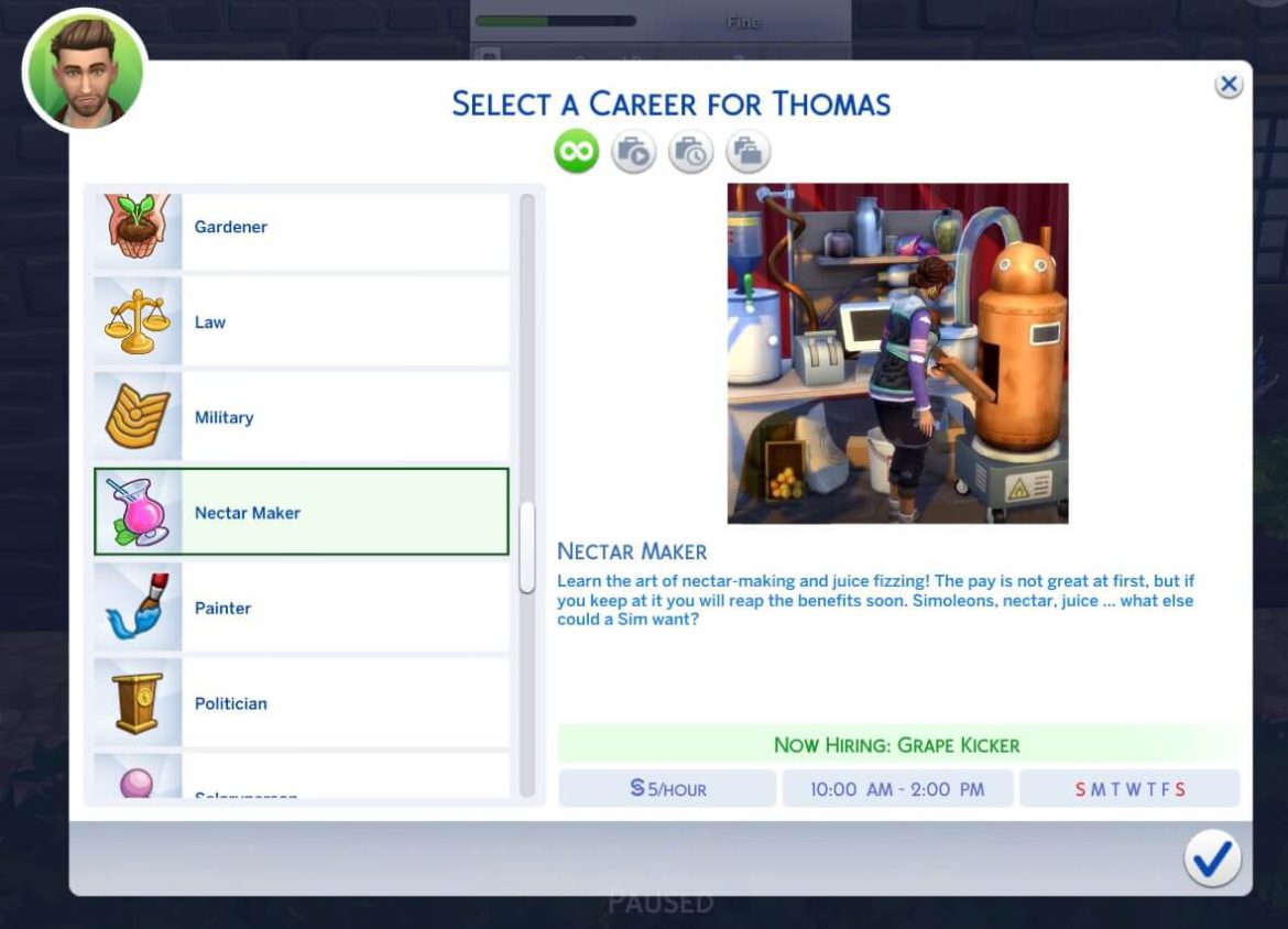 The Sims 4 Nectar Maker Career