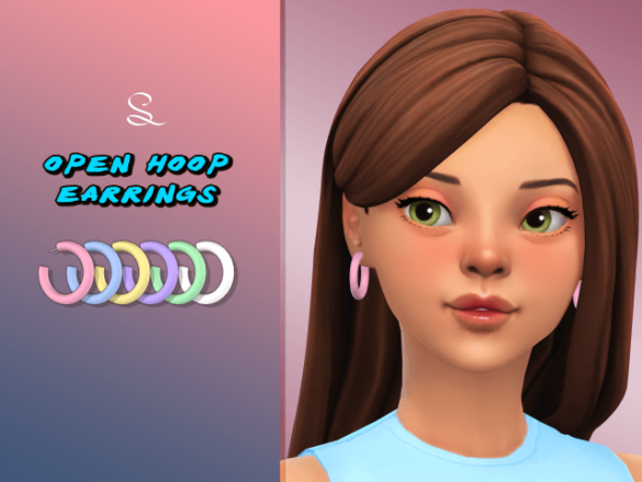 The Sims 4 open hoop earrings - MiCat Game