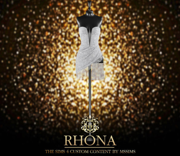 The Sims 4 RHONA DRESS by MSSIMS