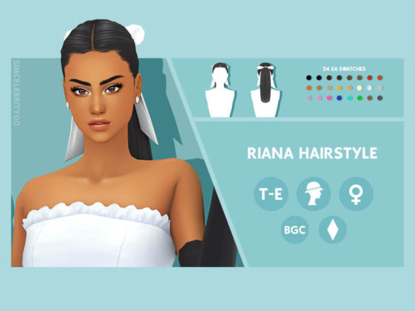 The Sims 4 Riana Hairstyle by simcelebrity00