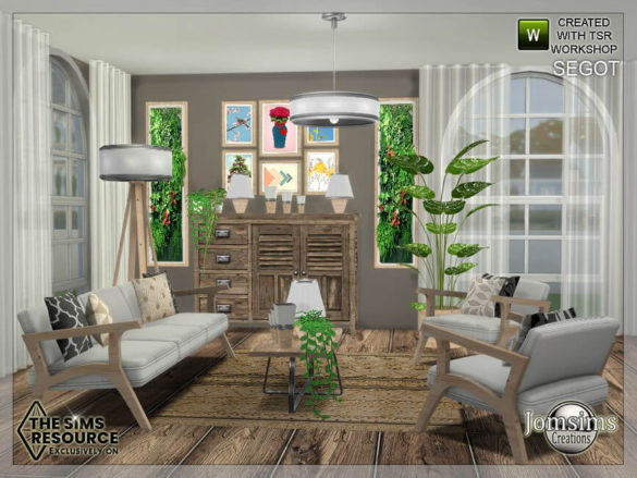 The Sims 4 Segot living room by jomsims at TSR