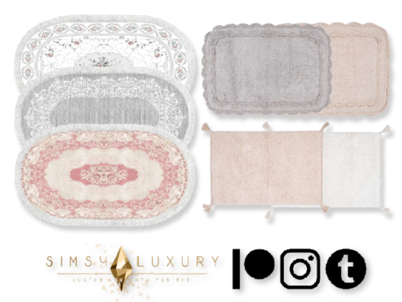 The Sims 4 Shabby Chic – Bath rugs- sims4luxury