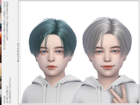 The Sims 4 Sunflower Hair for Child by magpiesan