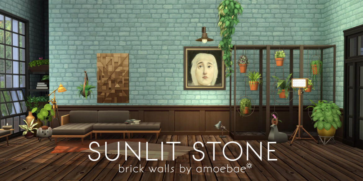 The Sims 4 SUNLIT STONE BRICK WALLS at Picture Amoebae