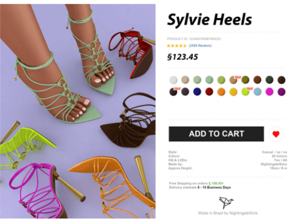 The Sims 4 Sylvie Heels by Nightingale Sims