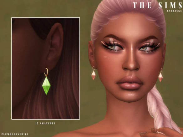The Sims 4 THE SIMS earrings by Plumbobs n Fries at TSR
