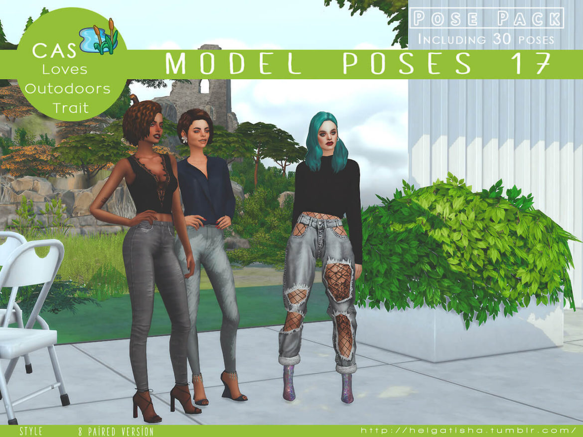 The Sims 4 ts4 model poses 17 pose pack cas download