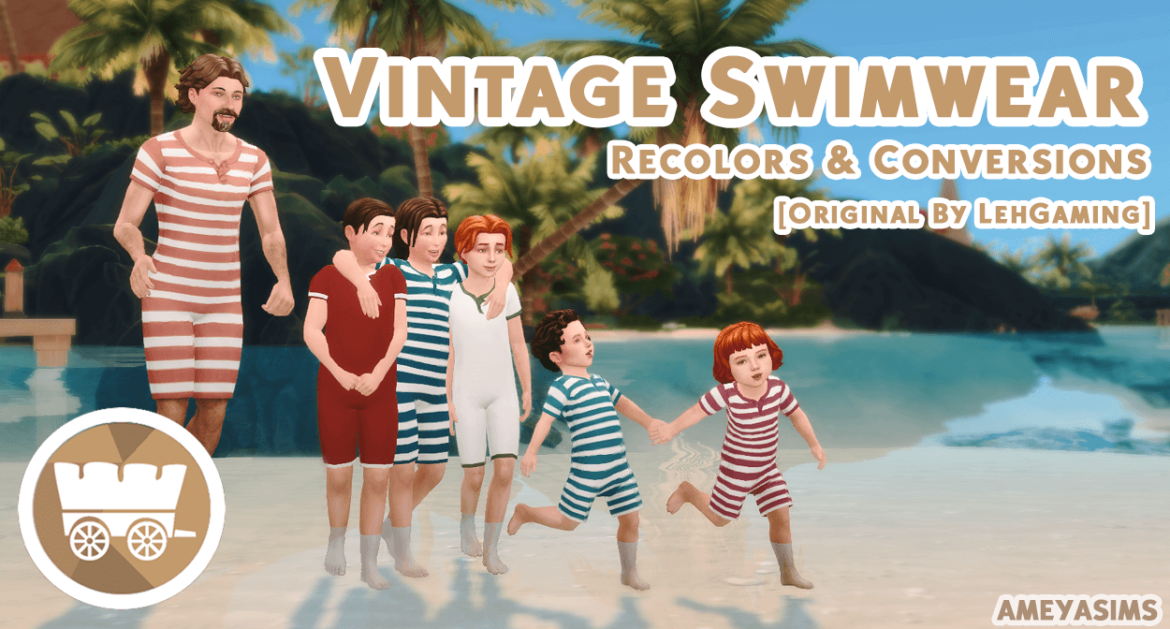 The Sims 4 vintage swimwear recolors