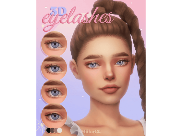 The Sims 4 3D eyelashes ☆*:｡Part 4 by Miiko