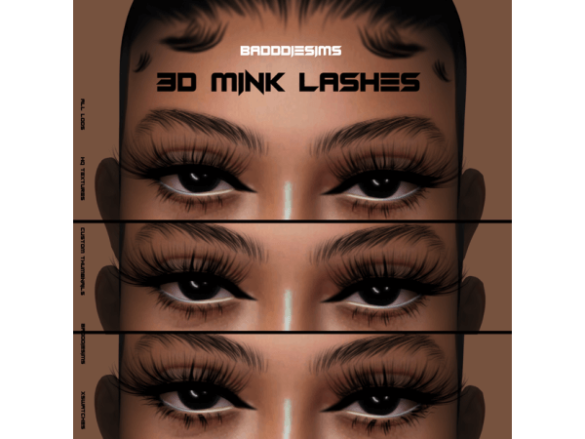 The Sims 4 3D MINK LASHES L1 by BADDDIESIMS