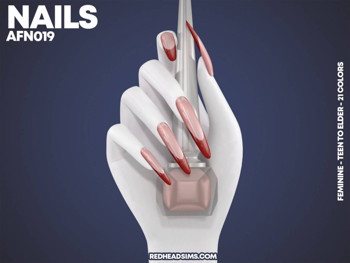The Sims 4 AF NAILS N019 at REDHEADSIMS