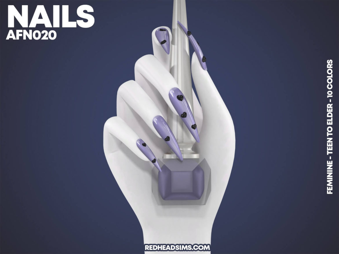 The Sims 4 AF NAILS N020 at REDHEADSIMS