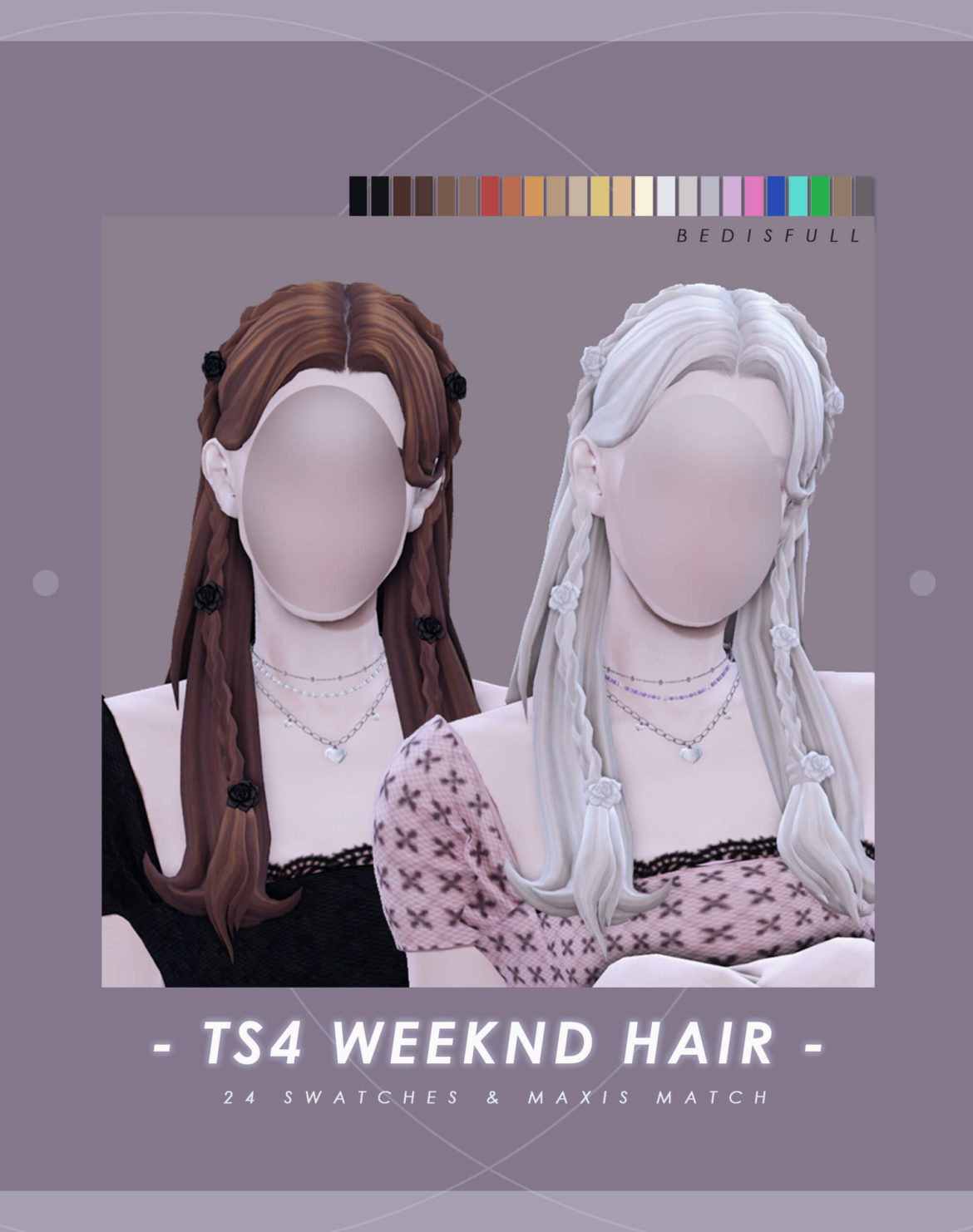 The Sims 4 bedts4 fm mm weeknd hair download