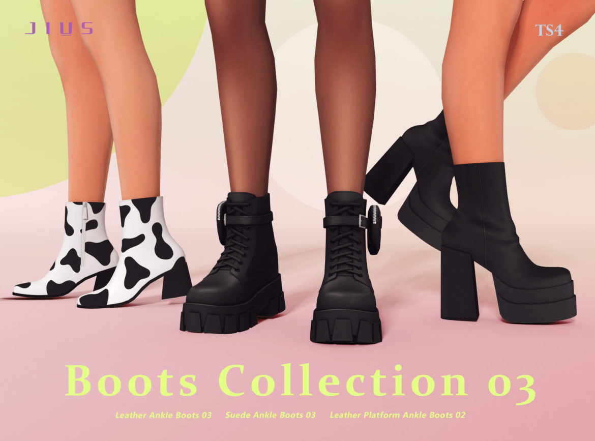 The Sims 4 boots collection 03 jius leather ankle boots