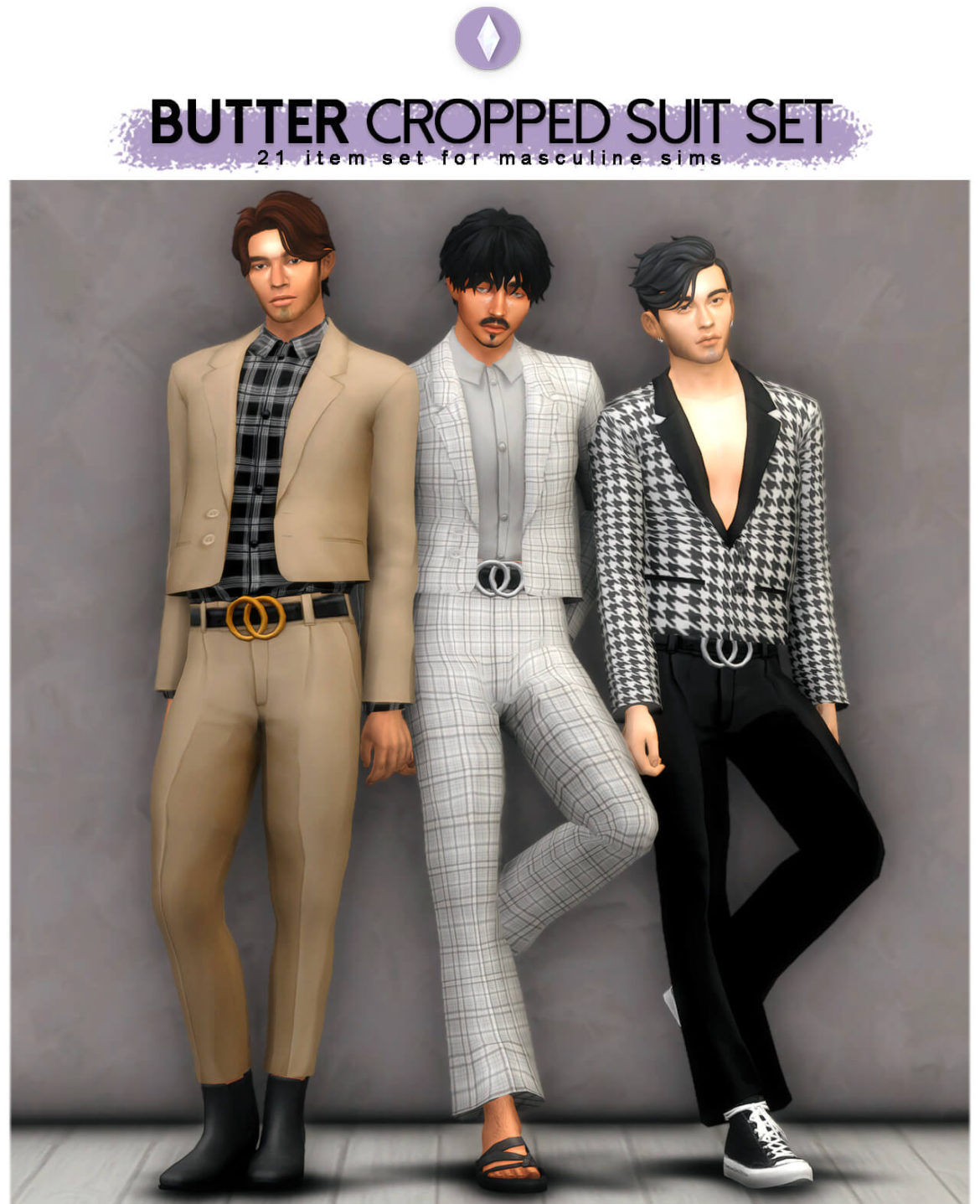 The Sims 4 butter cropped suit set
