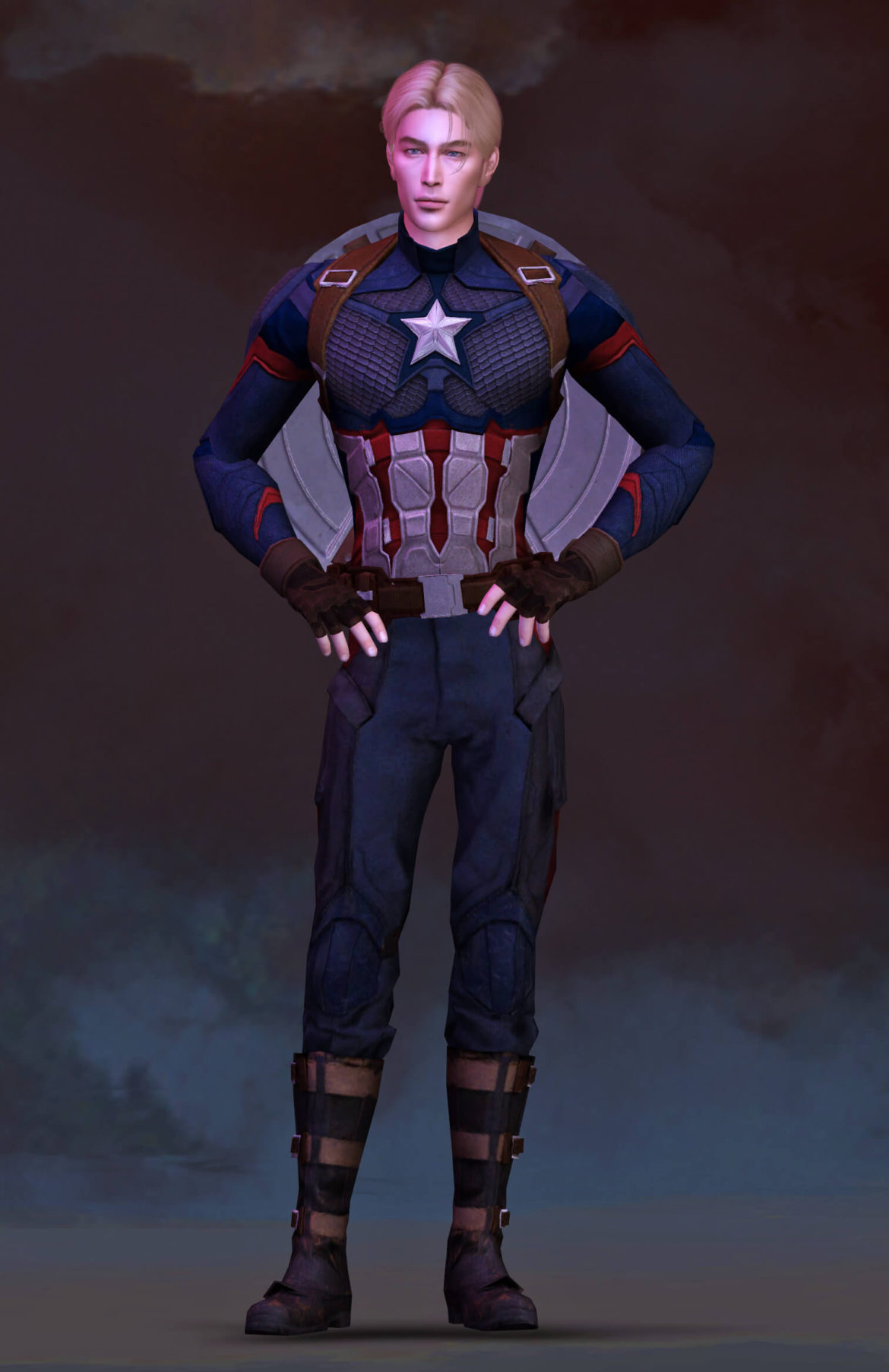 The Sims 4 captain america new mesh for male full body hq