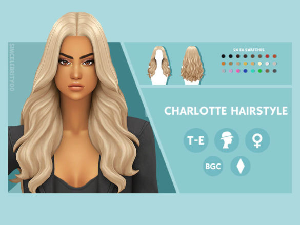 The Sims 4 Charlotte Hair by simcelebrity00
