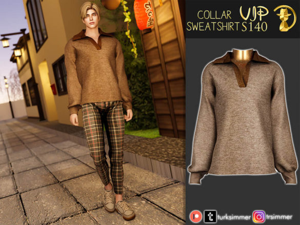 The Sims 4 Collar Sweatshirt S140 by turksimmer