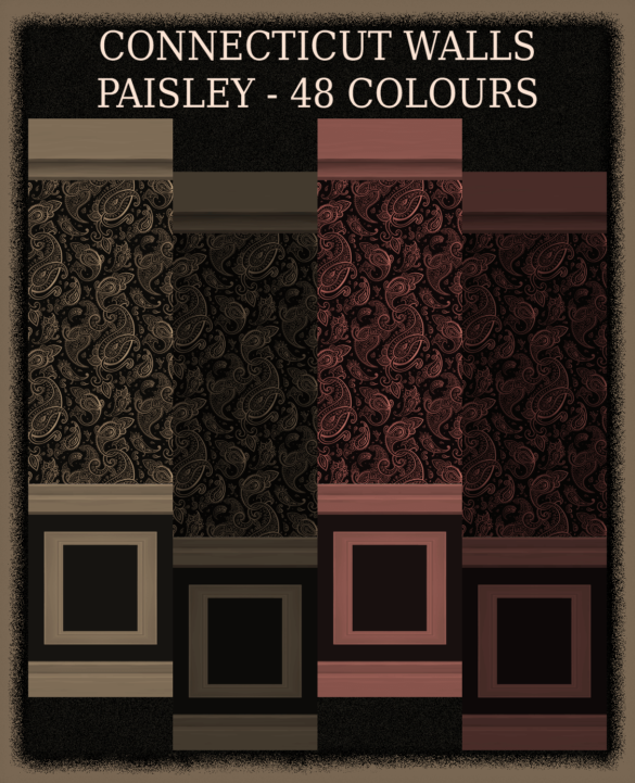 The Sims 4 Connecticut Walls – Paisley – 48 Colours