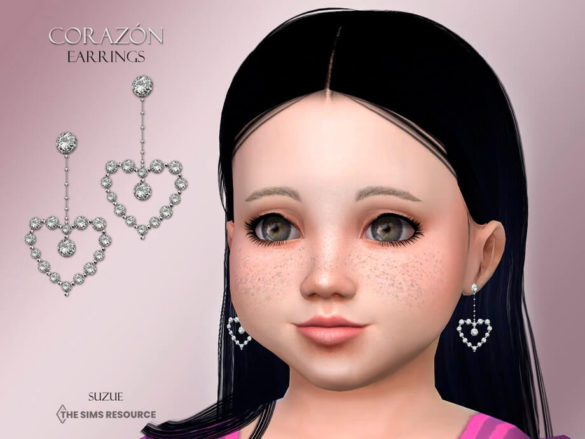 The Sims 4 Corazon Earrings Toddler by Suzue
