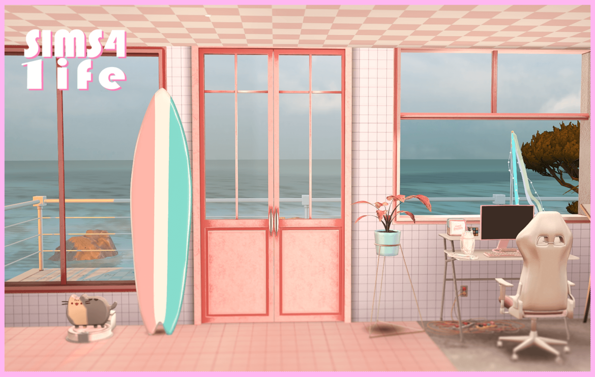 The Sims 4 cute door and windows set includes one door