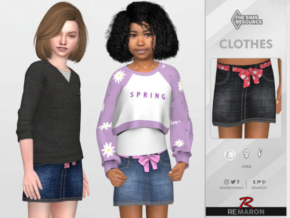 The Sims 4 Denim Skirt 01 by remaron