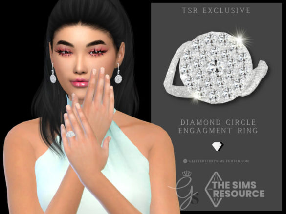 The Sims 4 Diamond Circle Ring by Glitterberryfly at TSR