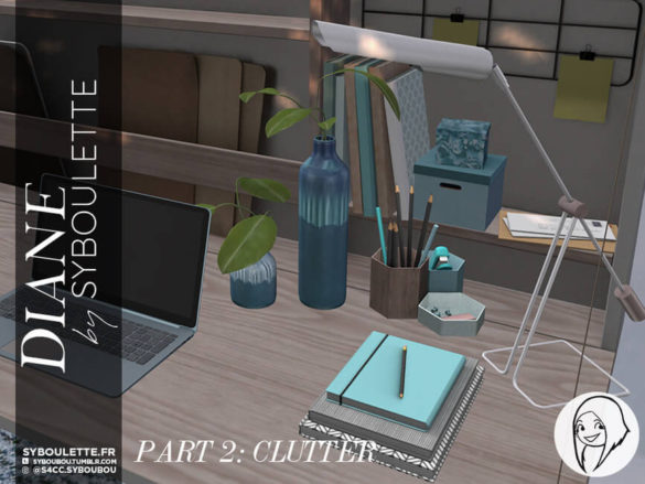 The Sims 4 Diane set – Part 2: Clutter by Syboubou