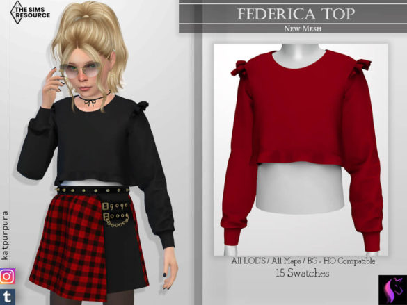 The Sims 4 Federica Top by KaTPurpura