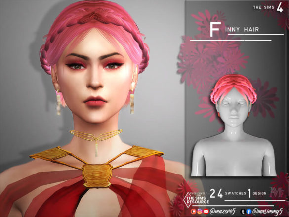 The Sims 4 Finny Hair by Mazero5 at TSR