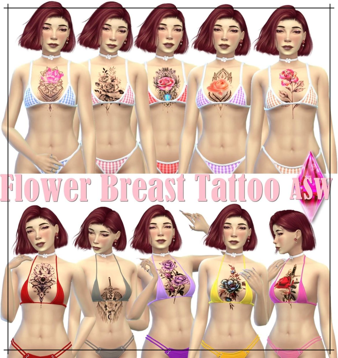 The Sims 4 flower beast tattoos