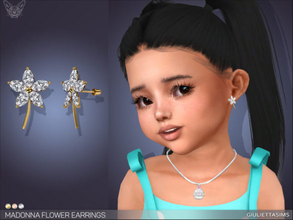 The Sims 4 Flower Earrings For Toddlers by feyona at TSR