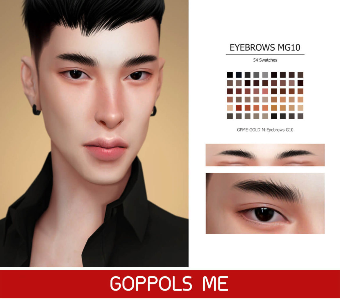 The Sims 4 GOLD M-Eyebrows G10 at GOPPOLS Me