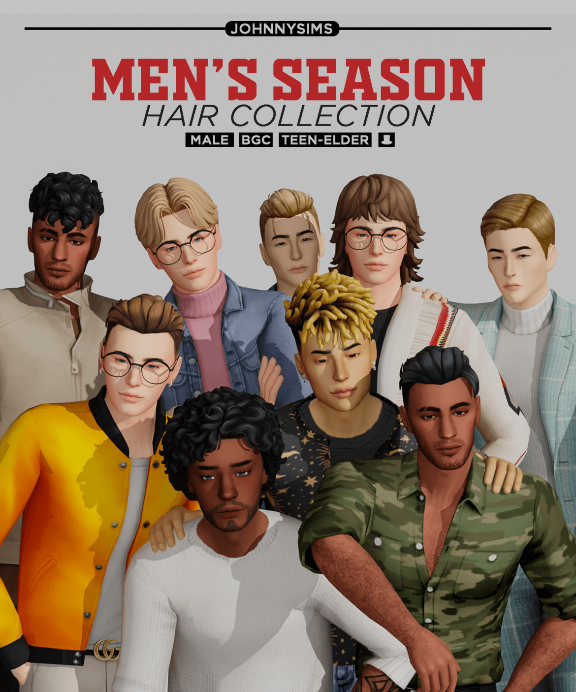 The Sims 4 mens season hair collection