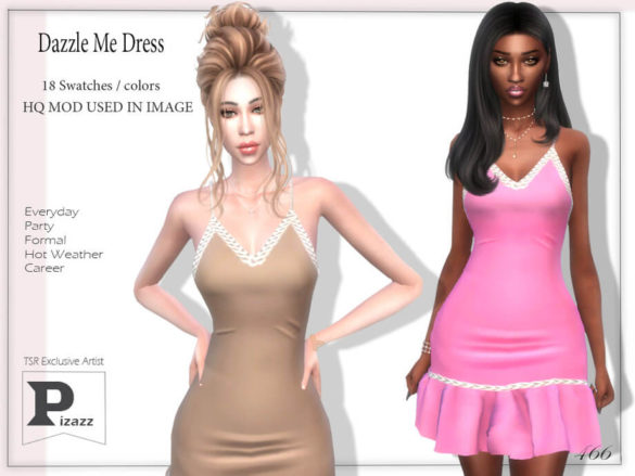 The Sims 4 Modern Dress by pizazz at TSR