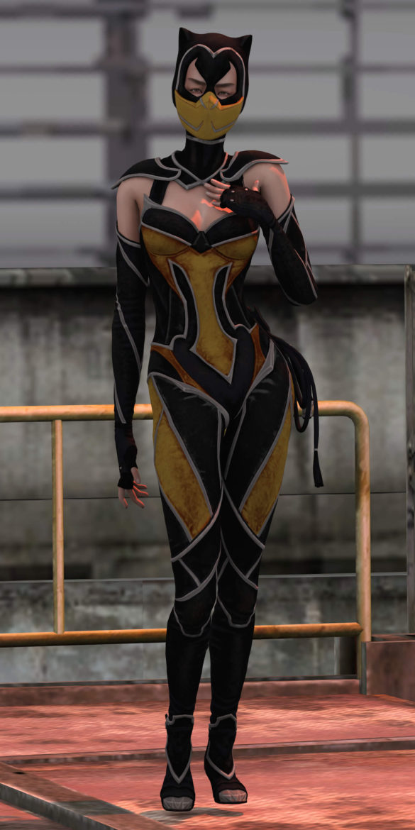 The Sims 4 mortal combat 11 kitana cat set