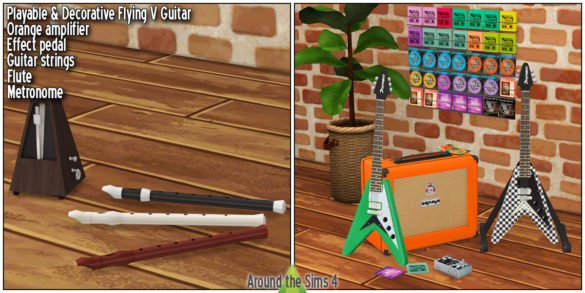 Music Instruments Playing and Decorative