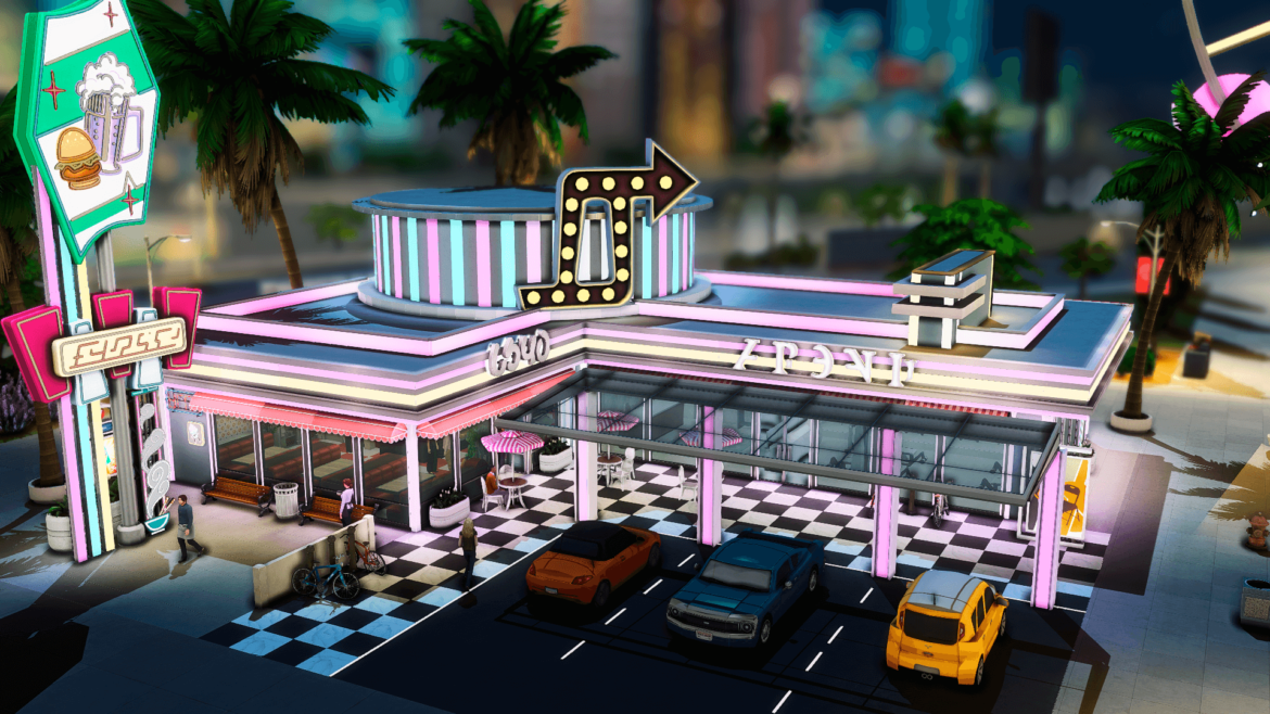 The Sims 4 NO CC - 50s Diner and Gym