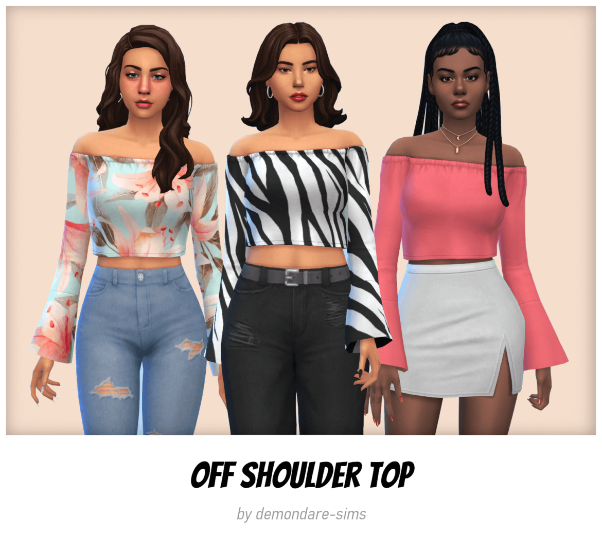 The Sims 4 off shoulder top download patreon free