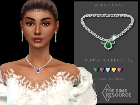 The Sims 4 Oliwia Necklace V2 by Glitterberryfly