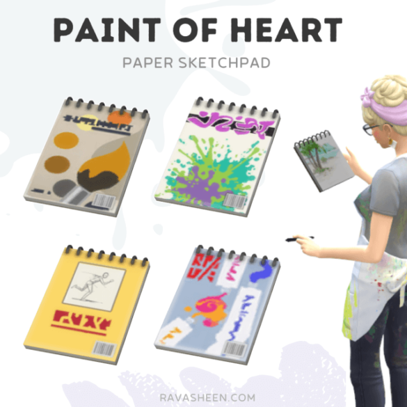 The Sims 4 paint of heart functional paper sketchpad