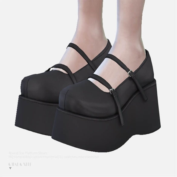 The Sims 4 Round Toe Platform Shoes