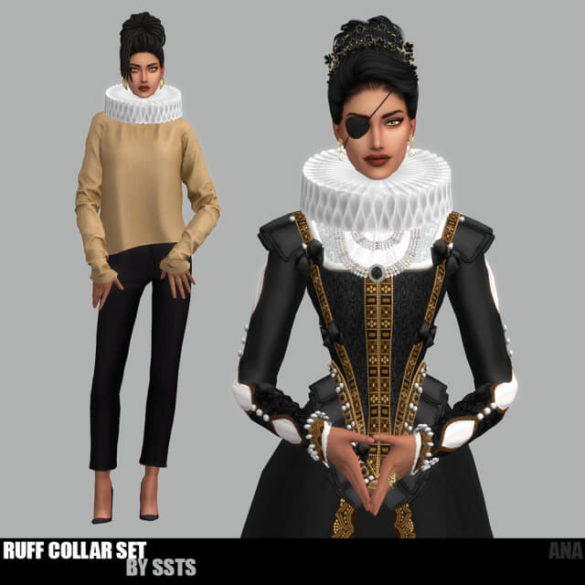 The Sims 4 ruff collar set by ssts teen to elder